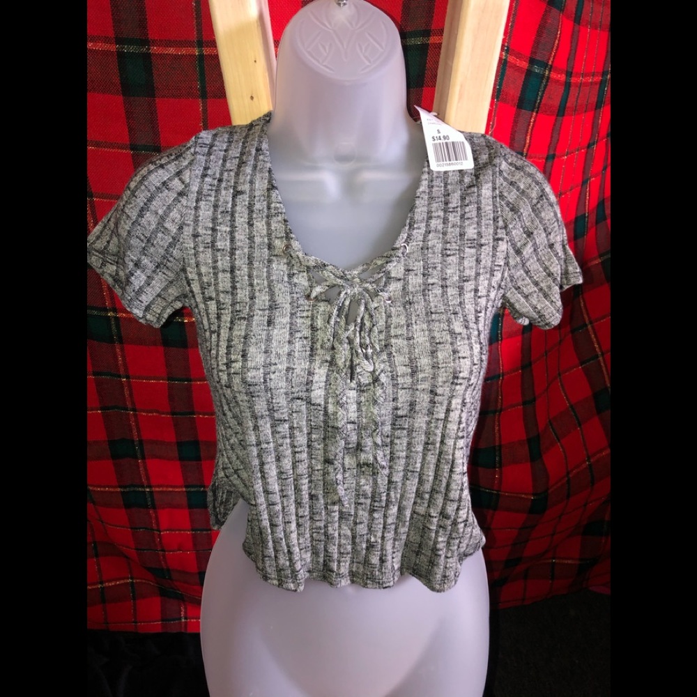 Lace up crop top